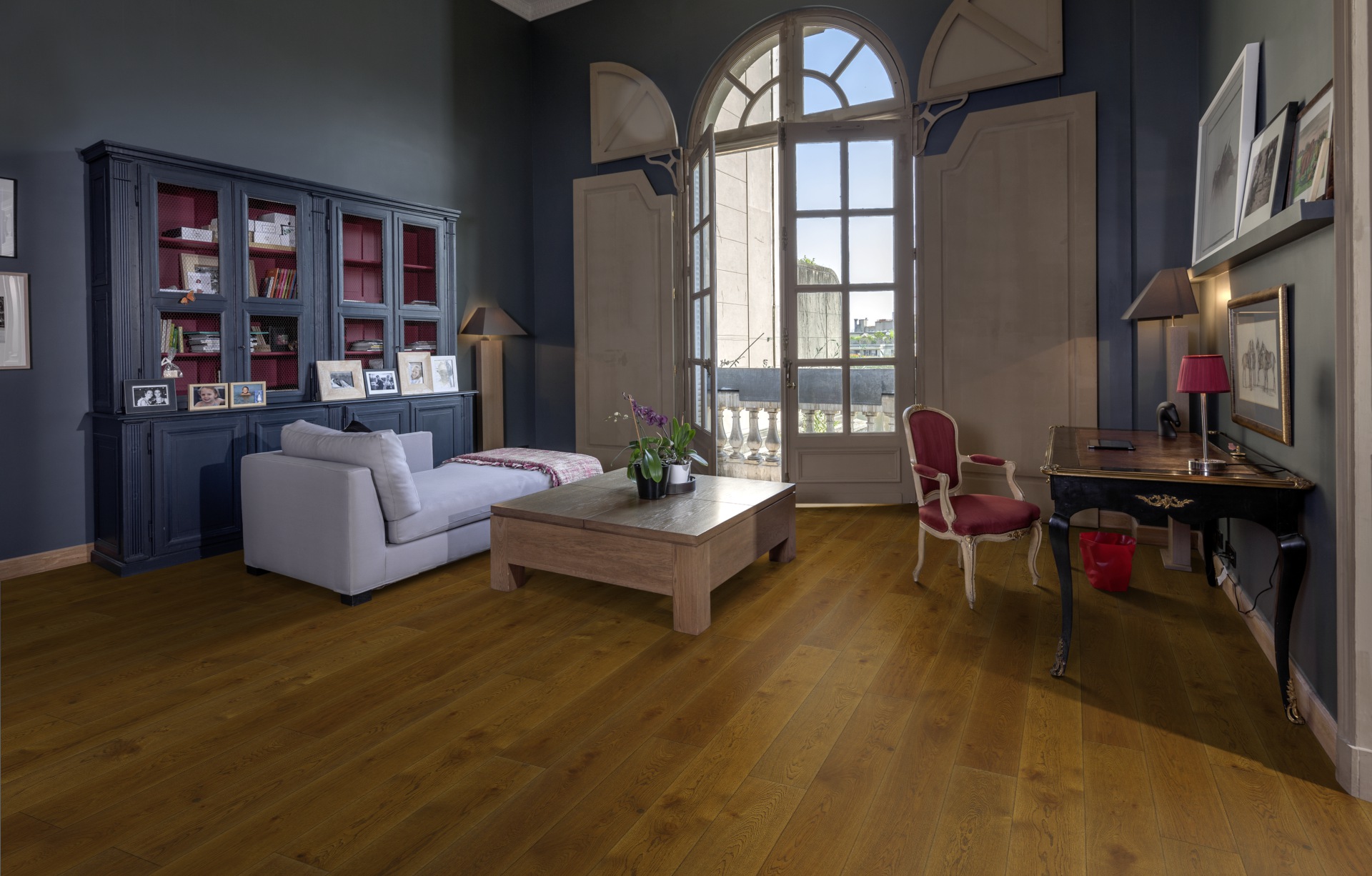 Паркетная доска Kahrs Новая классика Дуб Янтарь Nouveau Rich 151N8AEKQ1KW240 Lively 2420×187×15 фото в интерьере